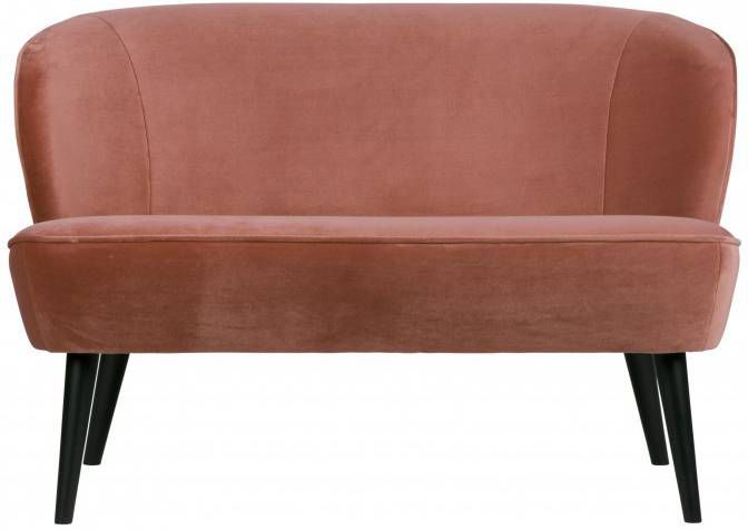 WOOOD Bankje 'Sara' Velvet 110cm, kleur Oudroze