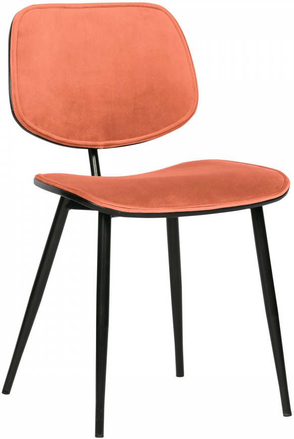 WOOOD Exclusive Eetkamerstoel Jackie koraal fluweel