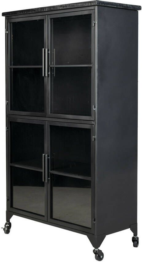 ZILT Vitrinekast 'Bony' Op wieltjes, 133 x 76cm