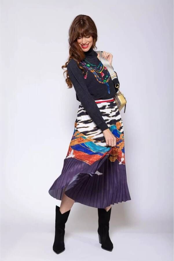 Stella Jean Midi rokken , Paars, Dames