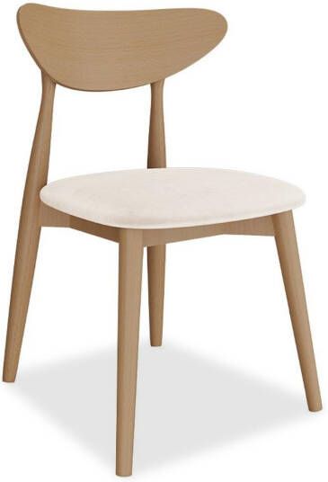 Mobistoxx Stoel OSKI beige met bruine afwerking