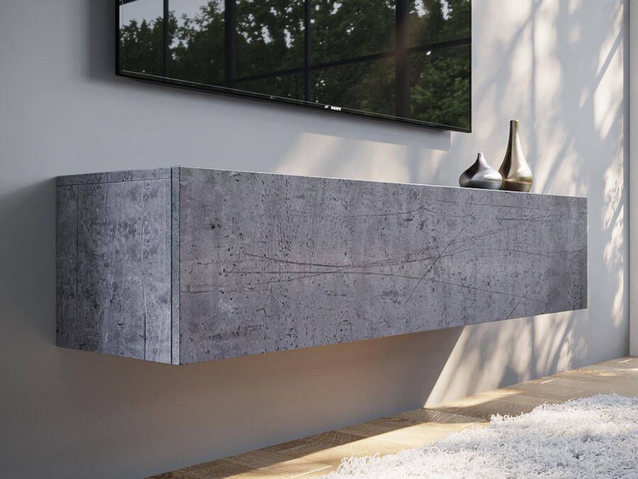 Mobistoxx Tv meubel KINGSTON 1 klapdeur 140 cm beton