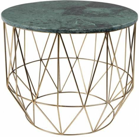 Dutchbone Boss Bijzettafel Marmer Ø52 x 42 cm Groen