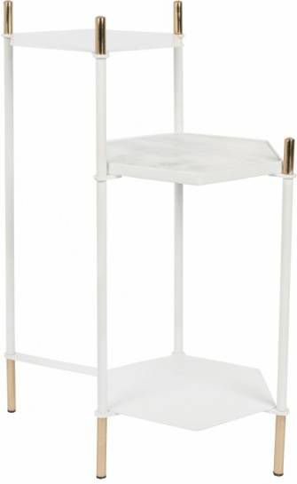 Zuiver Honeycomb Sidetable Marmer/Ijzer 53 x 73,5 cm Wit