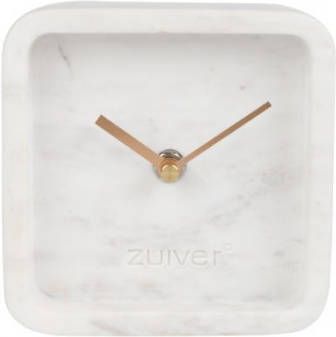 Zuiver Tafelklok Luxury time marmer wit 13 x 13 x 6