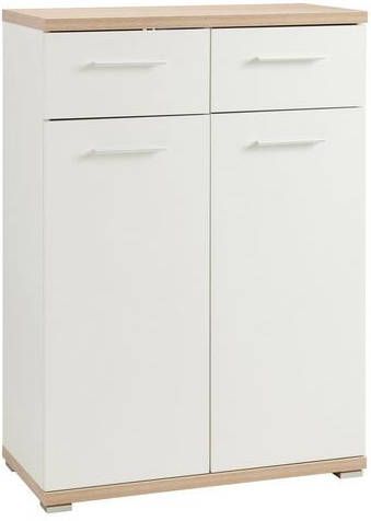 Schoenenkast TOMI 2 deuren en 2 lades sonoma/wit