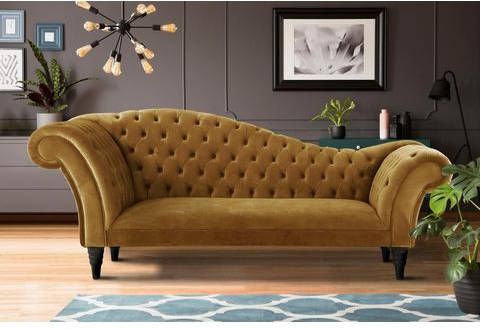 Home affaire 3 zitsbank CHESTER met capitonnage in récamiers look