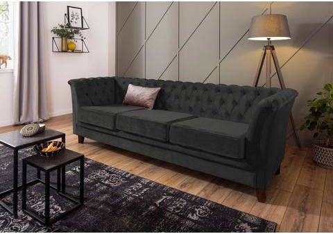 Home affaire 3 zitsbank DOVER luxueuze capitonnage in chesterfield look