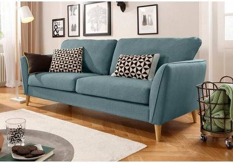 Home affaire 3 zitsbank Marseille in scandinavische stijl, in 3 stofkwaliteiten, met houten poten