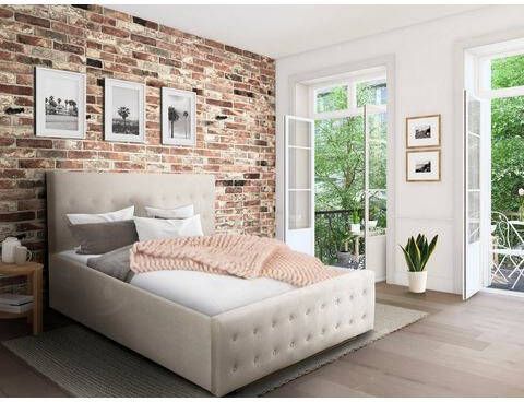 Home affaire Bekleed ledikant Vaine Capitonnage in dik bekleed, zacht hoofd en voetbord, in 5 breedten, ook in lengte 220 cm