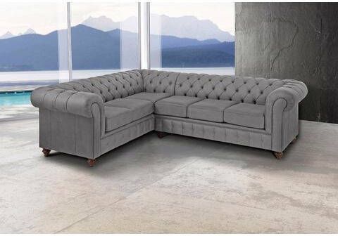Home affaire Chesterfield bank CHESTERFIELD met knoopsluiting, ook in leer