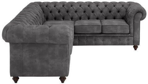 Home affaire Chesterfield bank CHESTERFIELD met knoopsluiting, ook in leer