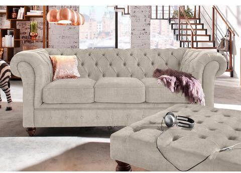 Home affaire Chesterfield bank CHESTERFIELD met knoopsluiting, ook in leer