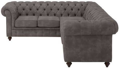 Home affaire Chesterfield bank CHESTERFIELD met knoopsluiting, ook in leer