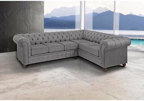Home affaire Chesterfield bank CHESTERFIELD met knoopsluiting, ook in leer