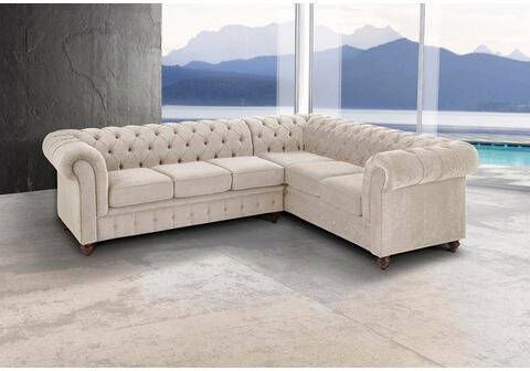 Home affaire Chesterfield bank CHESTERFIELD met knoopsluiting, ook in leer