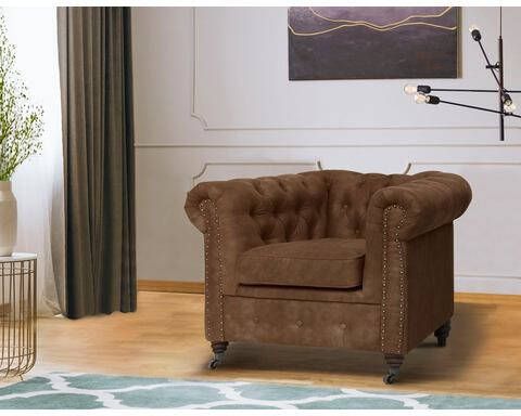 Home affaire Chesterfield fauteuil Aarburg luxueuze capitonnage en siernagels in chesterfield design