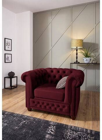 Home affaire Chesterfield fauteuil New Castle hoogwaardige capitonnage, bxdxh 104x86x72 cm