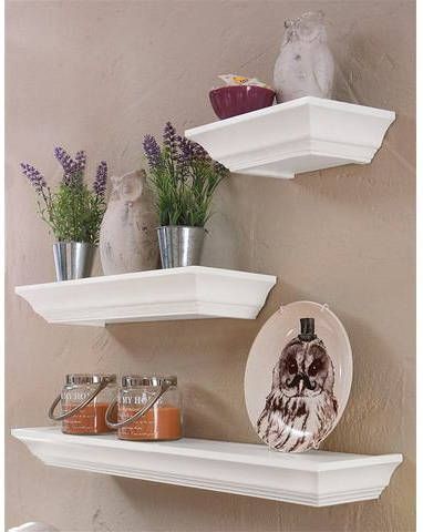 Home affaire Decoratief wandrek Wandconsole, decoratief rek, wanddecoratie, Shabby look(set, 3 stuks )