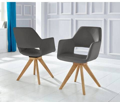 Home affaire Draaistoel Berlin Bekleding van microvezel of leer(set, 2 stuks )