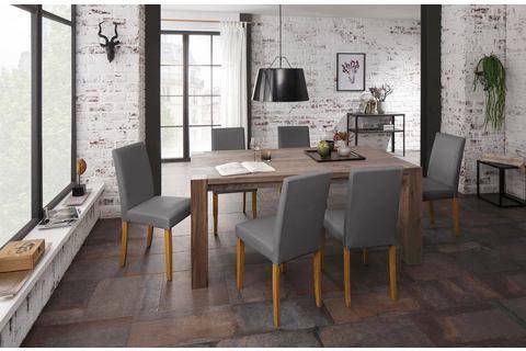Home affaire Eethoek Livara bestaand uit 6 lucca stoelen en de mary eettafel(set, 7 delig )