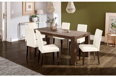 Home affaire Eethoek Livara bestaand uit 6 lucca stoelen en de mary eettafel(set, 7 delig )
