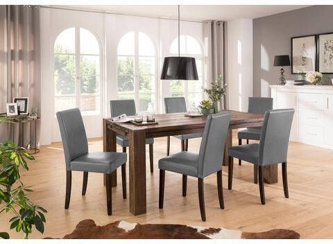 Home affaire Eethoek Livara bestaand uit 6 lucca stoelen en de mary eettafel(set, 7 delig )