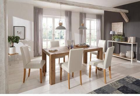 Home affaire Eethoek Silje bestaand uit 6 lucca stoelen en de maggie eettafel(set, 7 delig )