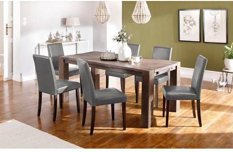 Home affaire Eethoek Silje bestaand uit 6 lucca stoelen en de maggie eettafel(set, 7 delig )