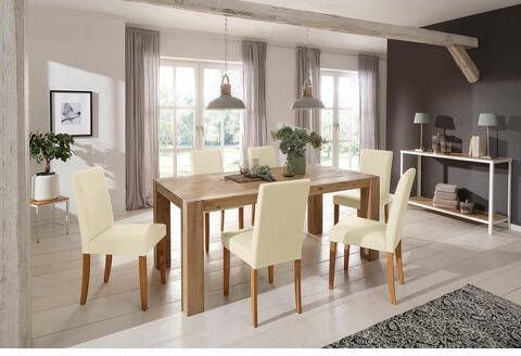 Home affaire Eethoek Silje bestaand uit 6 lucca stoelen en de maggie eettafel(set, 7 delig )