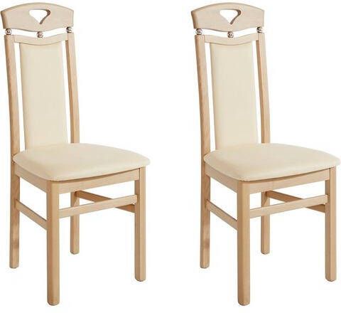 Home affaire Eetkamerstoel Berta Bekleding van microvezel, frame van massief beukenhout(set, 2 stuks )