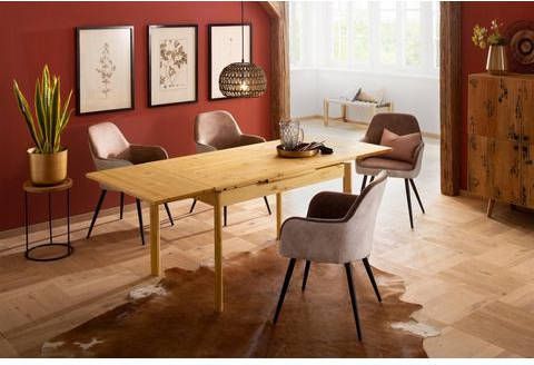 Home affaire Eettafel Tirza van massief grenen, met uittrekfunctie in 2 breedten