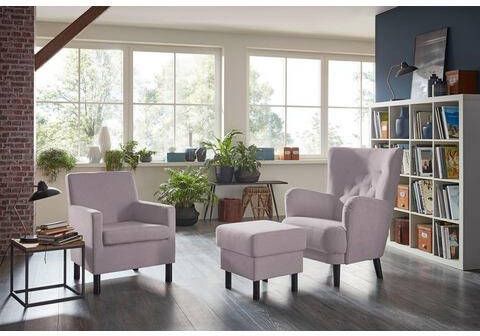 Home affaire Fauteuil Arno Oorfauteuil in zachte kleuren