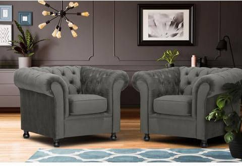 Home affaire Fauteuil Chesterfield Home met chique capitonnage en kenmerkende armleuningen