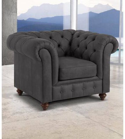 Home affaire Fauteuil CHESTERFIELD met knoopsluiting, ook in leer