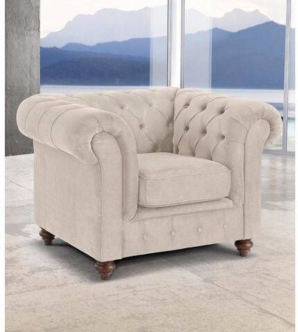 Home affaire Fauteuil CHESTERFIELD met knoopsluiting, ook in leer