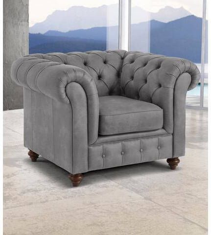 Home affaire Fauteuil CHESTERFIELD met knoopsluiting, ook in leer