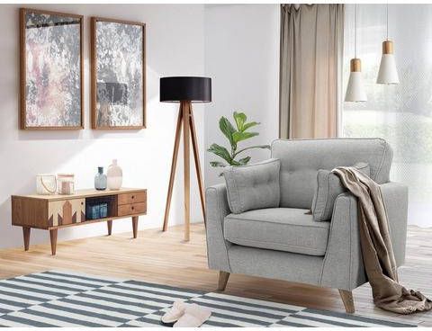 Home affaire Fauteuil Copenhagen fijne opstaande naad, capitonnage achter en armkussen