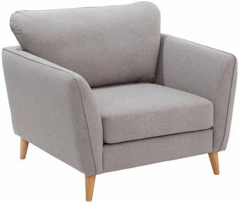 Home affaire Fauteuil Marseille in scandinavische stijl, in 3 stofkwaliteiten, met houten poten