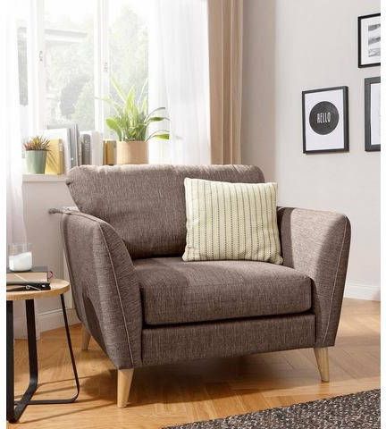 Home affaire Fauteuil Marseille in scandinavische stijl, in 3 stofkwaliteiten, met houten poten