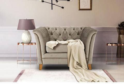 Home affaire Fauteuil Newport met capitonnage achter, opstaande naad en fijne armleuningen