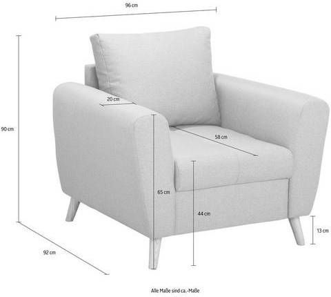 Home affaire Fauteuil Penelope met fijne stiksels op de zitting, scandinavisch design