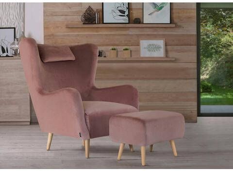 Home affaire Fauteuil Telford naar keuze met en zonder hocker, in 4 stofkwaliteiten, overtrekstof ook in luxe microvezel in imitatiebont look