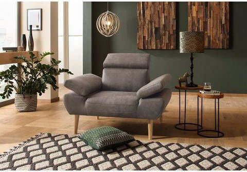 Home affaire Fauteuil Trapino Met verstelbare hoofdsteun en armleuning, bxdxh 108x98x81 cm, in 3 stofkwaliteiten