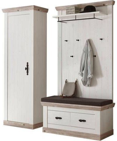 Home affaire Halmeubelset Florence bestaand uit 1 bank, 1 paneel en 1 kast(3 stuks )