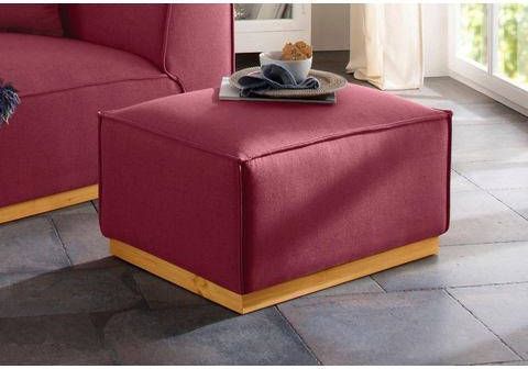 Home affaire Hocker Terry met open opstaande naad en houten onderstel