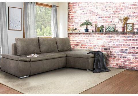 Home affaire Hoekbank Acra met slaapfunctie en bedkist, in gevlochten look