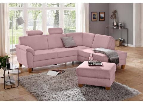 Home affaire Hoekbank Alta met binnenvering en contrastnaad, poten beuken eikenkleur