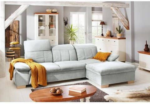 Home affaire Hoekbank Bergamo met verstelbare armleuningen en rugleuning, naar keuze met slaapfunctie