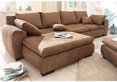 Home affaire Hoekbank Cara Mia naar keuze met slaapfunctie, in vele stofkwaliteiten en kleuren